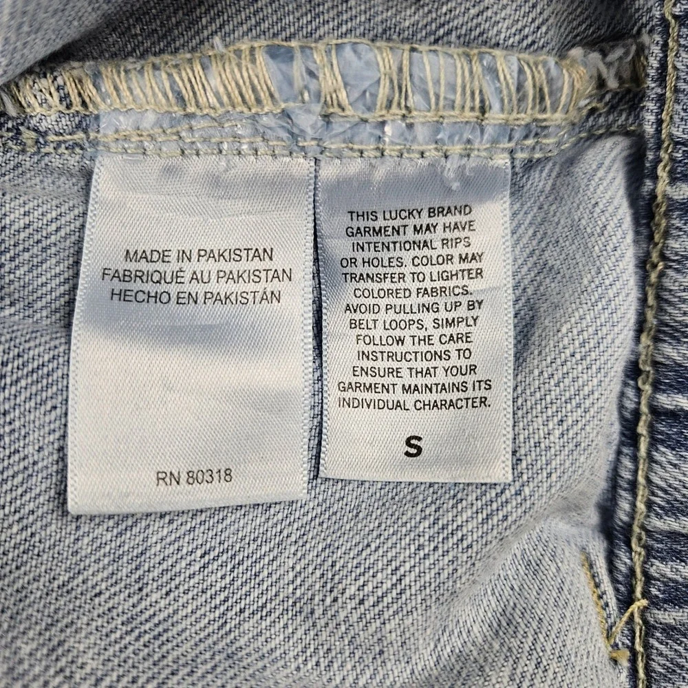 Lucky Brand Womens Wide Leg Utility Drawstring Jeans Light Wash Raw Hem Small
